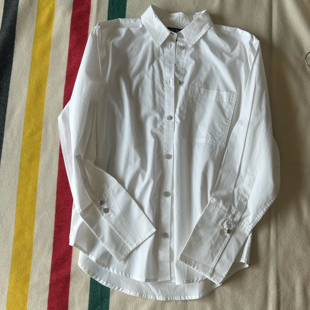 J Crew Embellished Button Up